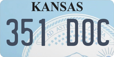 KS license plate 351DOC