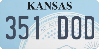 KS license plate 351DOD