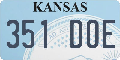KS license plate 351DOE