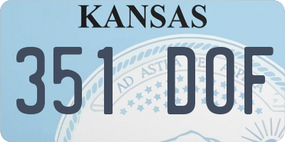 KS license plate 351DOF