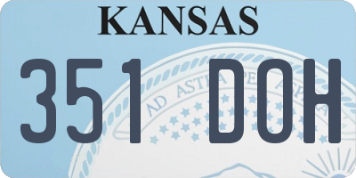 KS license plate 351DOH