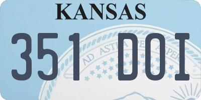 KS license plate 351DOI