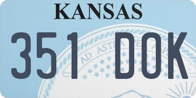 KS license plate 351DOK