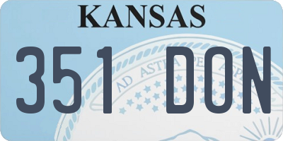 KS license plate 351DON