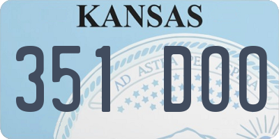 KS license plate 351DOO