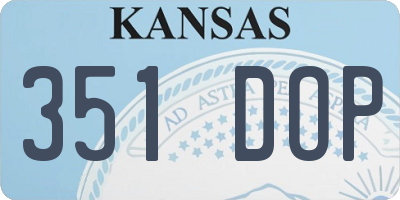 KS license plate 351DOP