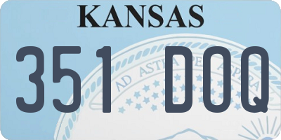 KS license plate 351DOQ
