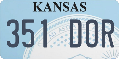 KS license plate 351DOR