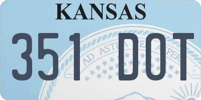 KS license plate 351DOT