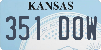 KS license plate 351DOW