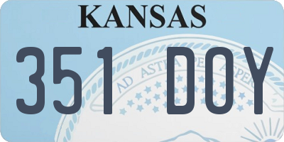 KS license plate 351DOY