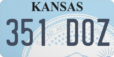 KS license plate 351DOZ