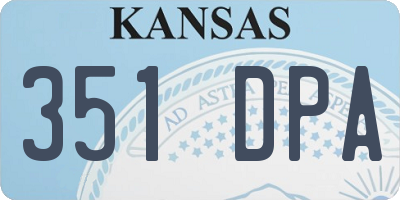 KS license plate 351DPA