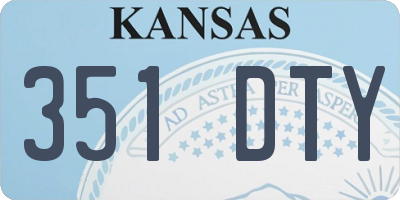 KS license plate 351DTY