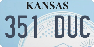 KS license plate 351DUC
