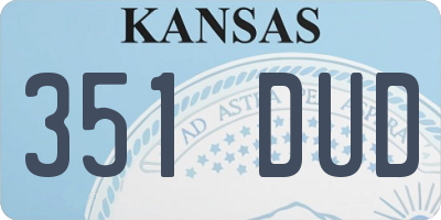 KS license plate 351DUD
