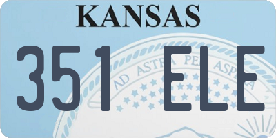 KS license plate 351ELE