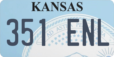 KS license plate 351ENL