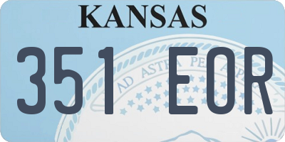 KS license plate 351EOR