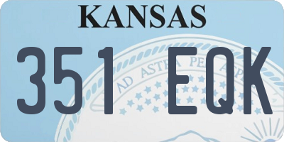 KS license plate 351EQK