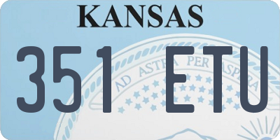 KS license plate 351ETU