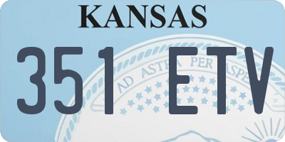 KS license plate 351ETV