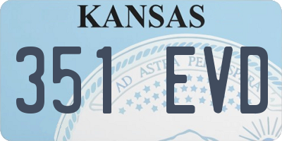 KS license plate 351EVD