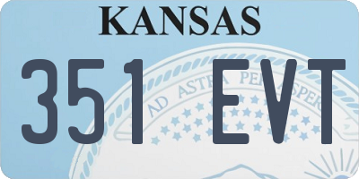 KS license plate 351EVT