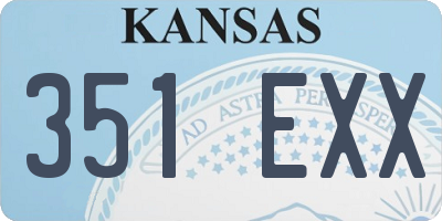 KS license plate 351EXX