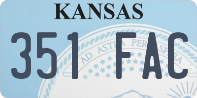 KS license plate 351FAC