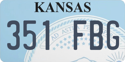 KS license plate 351FBG