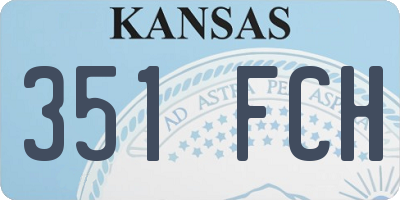 KS license plate 351FCH