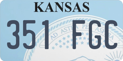KS license plate 351FGC
