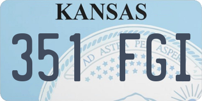 KS license plate 351FGI