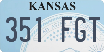 KS license plate 351FGT