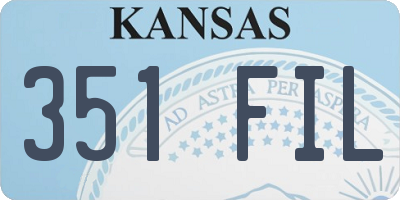 KS license plate 351FIL