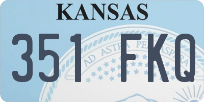 KS license plate 351FKQ