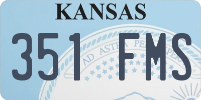 KS license plate 351FMS