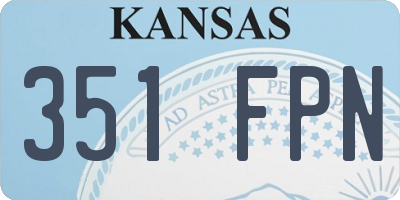 KS license plate 351FPN