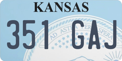 KS license plate 351GAJ