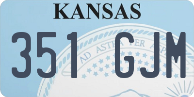 KS license plate 351GJM