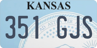 KS license plate 351GJS