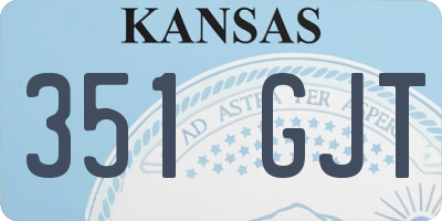 KS license plate 351GJT