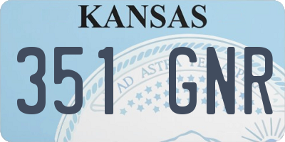 KS license plate 351GNR