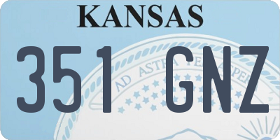 KS license plate 351GNZ