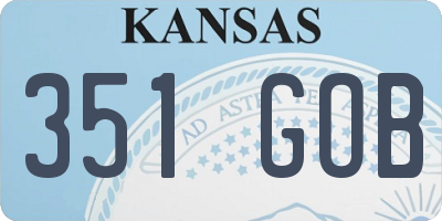 KS license plate 351GOB