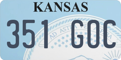 KS license plate 351GOC