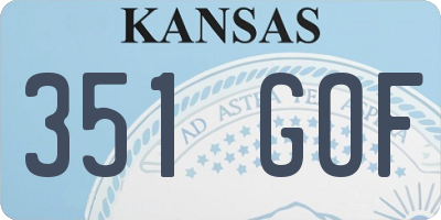 KS license plate 351GOF