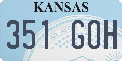 KS license plate 351GOH