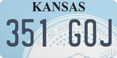 KS license plate 351GOJ